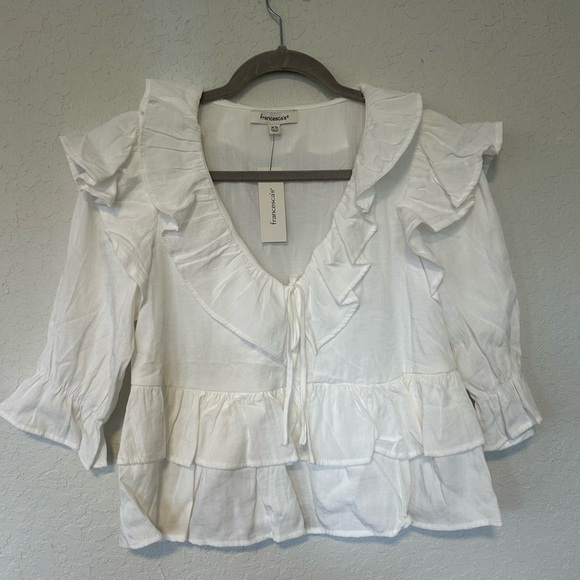 Bohemian Francesca's Ine’s Ruffle Tiered Blouse, Romantic Cottagecore Style - Picture 2 of 5